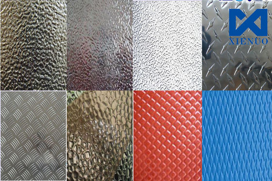 Capa de aluminio en relieve laminada en caliente 1060 3003 5052 5754 Placa de verificación de la banda de rodadura de aluminio